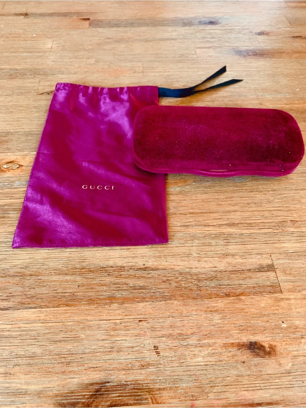Gucci Clear Crystal Frame Eyeglasses with Burgundy Case and Pouch